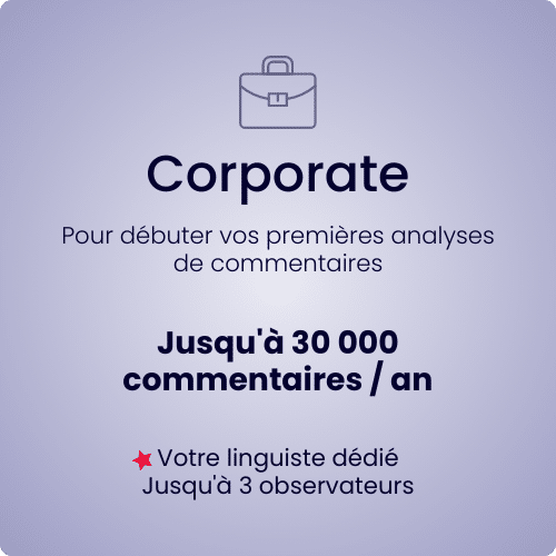 Pack Corporate Vocaza Emotions, pour débuter ses premières analyses de commentaires